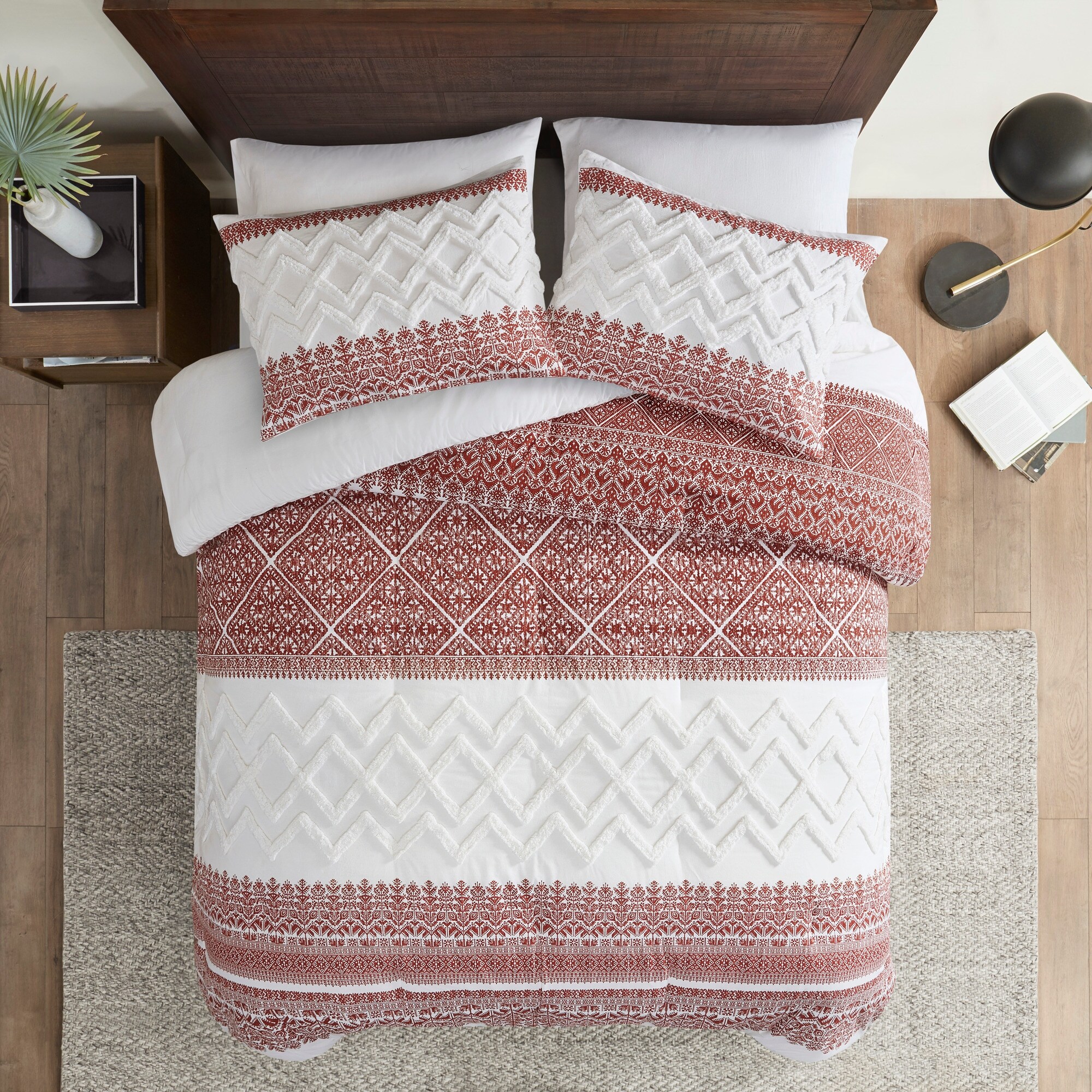 INK IVY Mila 3 Piece Cotton Comforter Set with Chenille Tufting On Sale Bed Bath Beyond 29447499